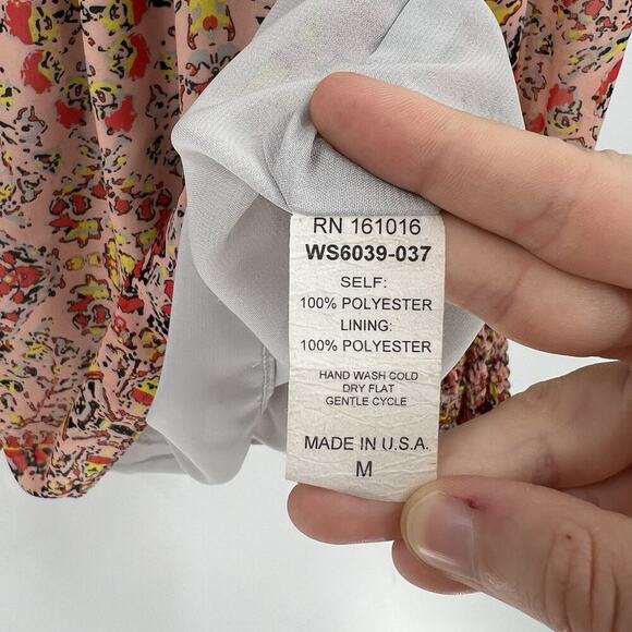 Willa Story Smocked Long Sleeve Blouse Top Geometric Print Women’s Size Medium‎ - Picture 9 of 9